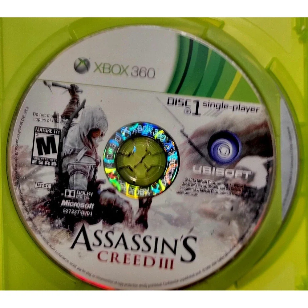 XBOX 360: ASSASSIN'S CREED III, CIB, VG Cond,  Manual, Tested, Fast Shipping
